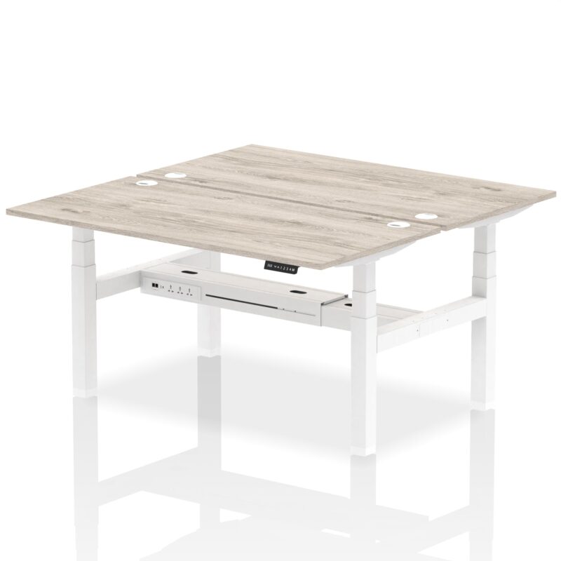 Air Back-to-Back Height Adjustable Bench Desk - 2 Person - Image 42