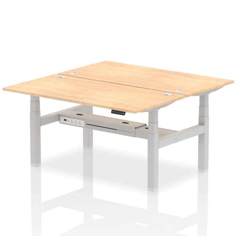 Air Back-to-Back Height Adjustable Bench Desk - 2 Person - Image 44