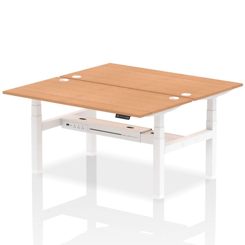 Air Back-to-Back Height Adjustable Bench Desk - 2 Person - Image 48