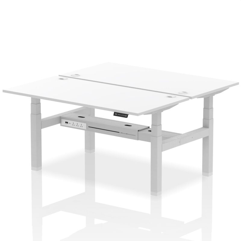 Air Back-to-Back Height Adjustable Bench Desk - 2 Person - Image 53