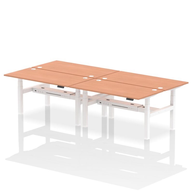 Air Back-to-Back Height Adjustable Bench Desk - 4 Person - Image 39