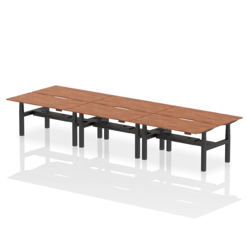 Air Back-to-Back Scalloped Edge Height Adjustable Bench Desk - 6 Person - Image 49