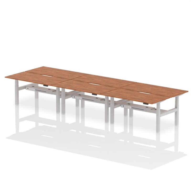 Air Back-to-Back Scalloped Edge Height Adjustable Bench Desk - 6 Person - Image 50