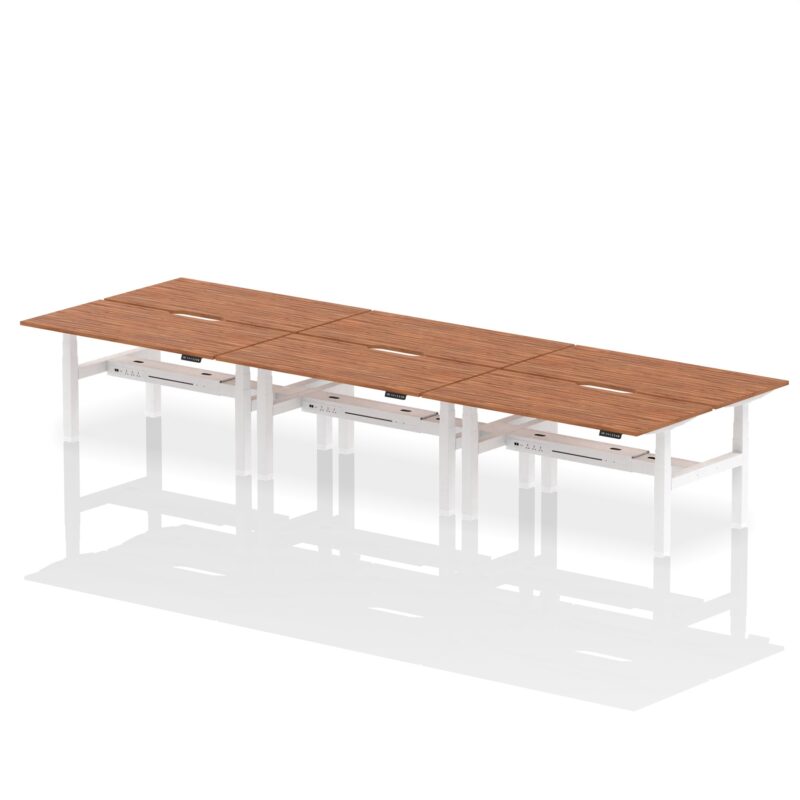 Air Back-to-Back Scalloped Edge Height Adjustable Bench Desk - 6 Person - Image 51