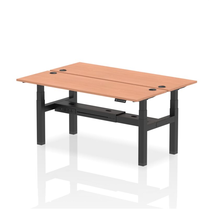 Air Back-to-Back Slimline Height Adjustable Bench Desk - 2 Person - Image 55