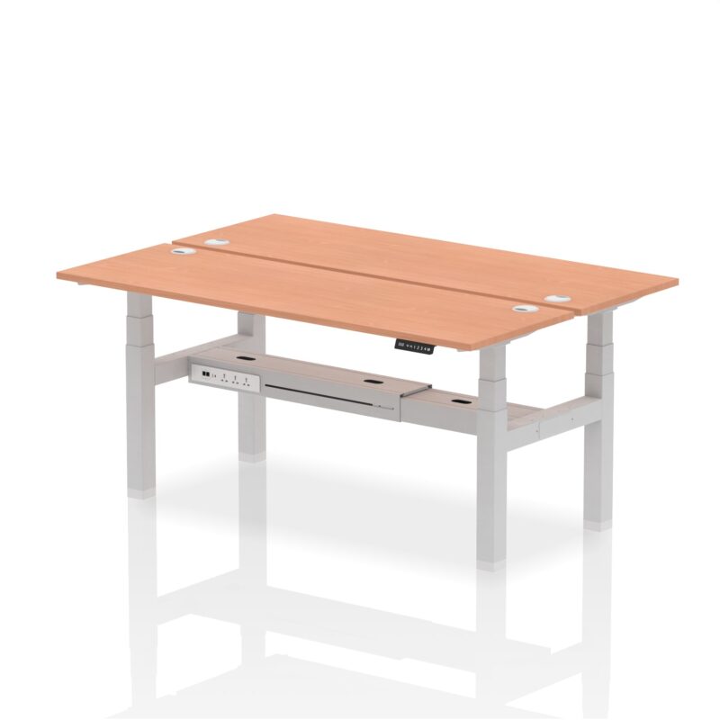 Air Back-to-Back Slimline Height Adjustable Bench Desk - 2 Person - Image 56