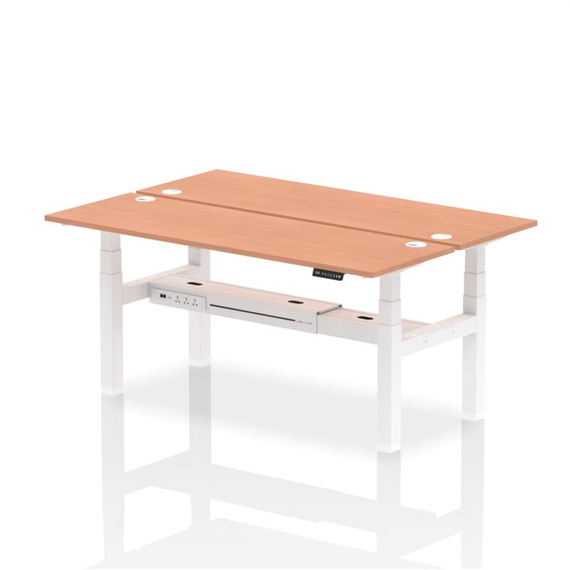 Air Back-to-Back Slimline Height Adjustable Bench Desk - 2 Person - Image 57