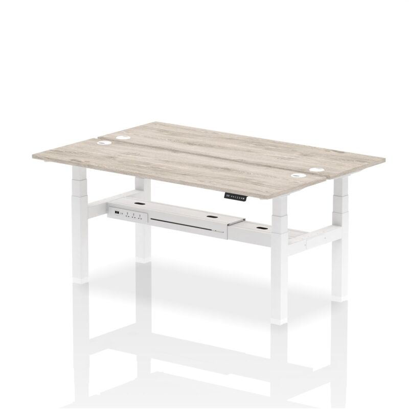 Air Back-to-Back Slimline Height Adjustable Bench Desk - 2 Person - Image 60