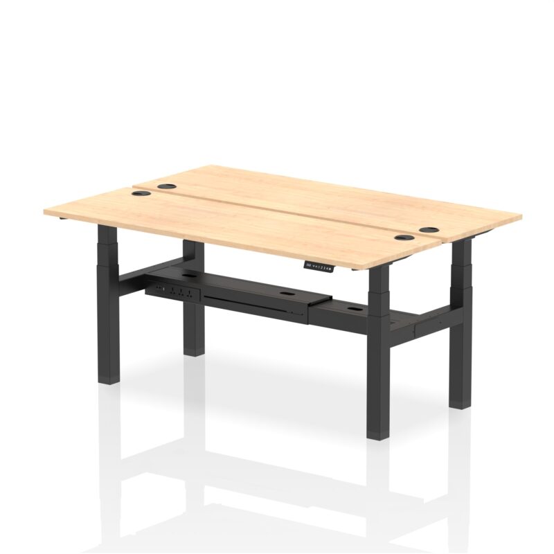 Air Back-to-Back Slimline Height Adjustable Bench Desk - 2 Person - Image 61