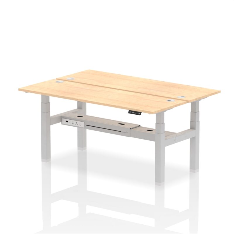 Air Back-to-Back Slimline Height Adjustable Bench Desk - 2 Person - Image 62