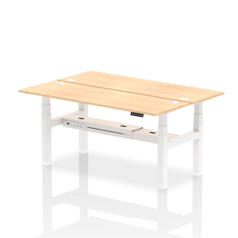Air Back-to-Back Slimline Height Adjustable Bench Desk - 2 Person - Image 63