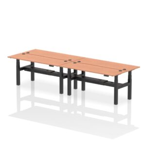 Air Back-to-Back Slimline Height Adjustable Bench Desk - 4 Person - Image 55
