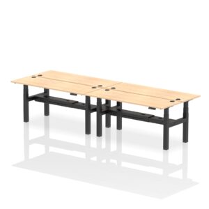 Air Back-to-Back Slimline Height Adjustable Bench Desk - 4 Person - Image 61