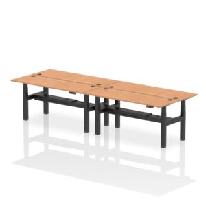 Air Back-to-Back Slimline Height Adjustable Bench Desk - 4 Person - Image 64