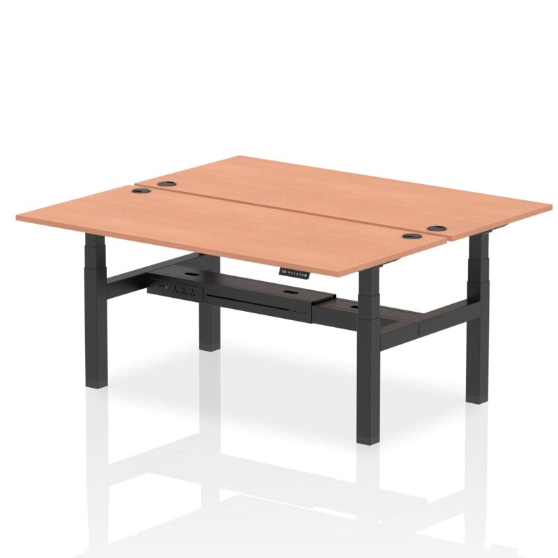 Air Back-to-Back Height Adjustable Bench Desk - 2 Person - Image 55