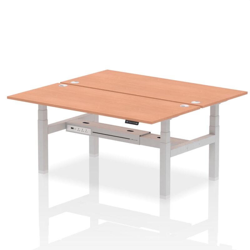 Air Back-to-Back Height Adjustable Bench Desk - 2 Person - Image 56