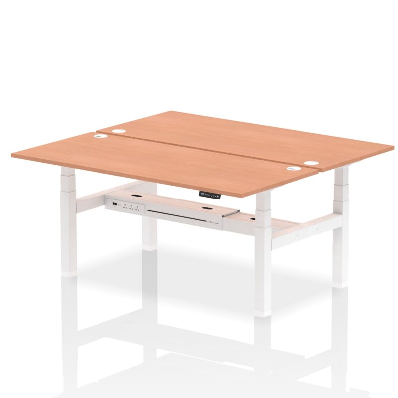 Air Back-to-Back Height Adjustable Bench Desk - 2 Person - Image 57