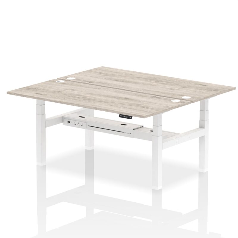 Air Back-to-Back Height Adjustable Bench Desk - 2 Person - Image 60