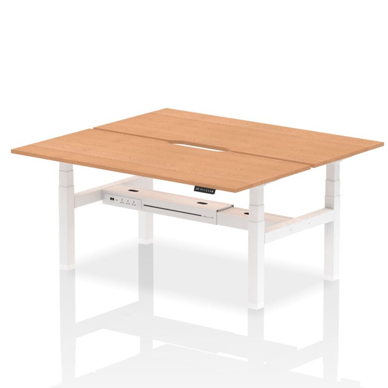 Air Back-to-Back Scalloped Edge Height Adjustable Bench Desk - 2 Person - Image 66