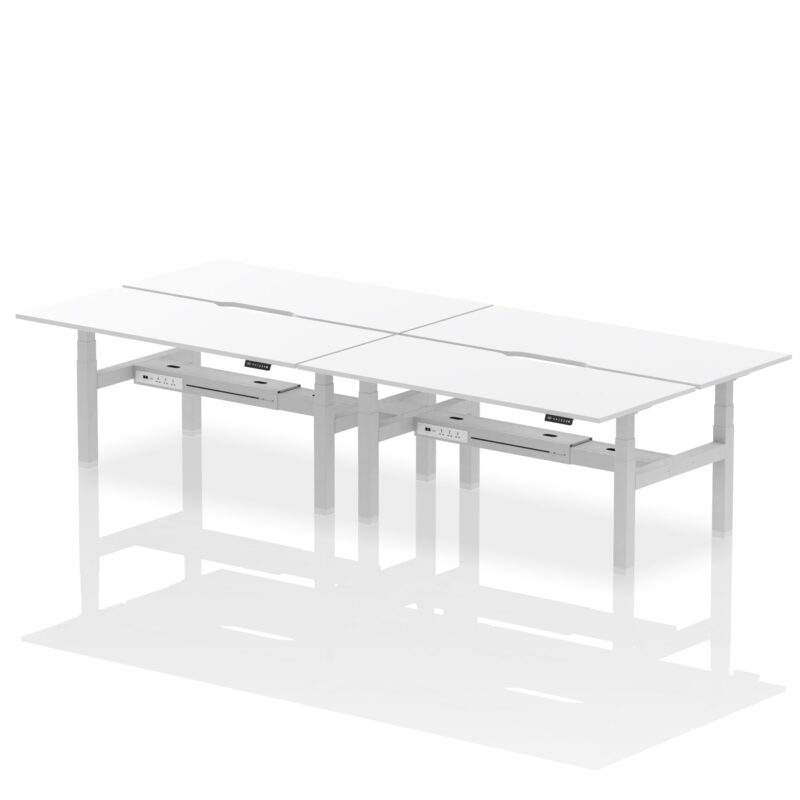 Air Back-to-Back Scalloped Edge Height Adjustable Bench Desk - 4 Person - Image 71