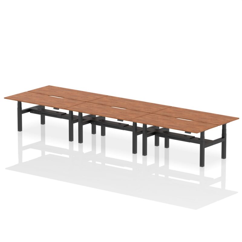Air Back-to-Back Scalloped Edge Height Adjustable Bench Desk - 6 Person - Image 67