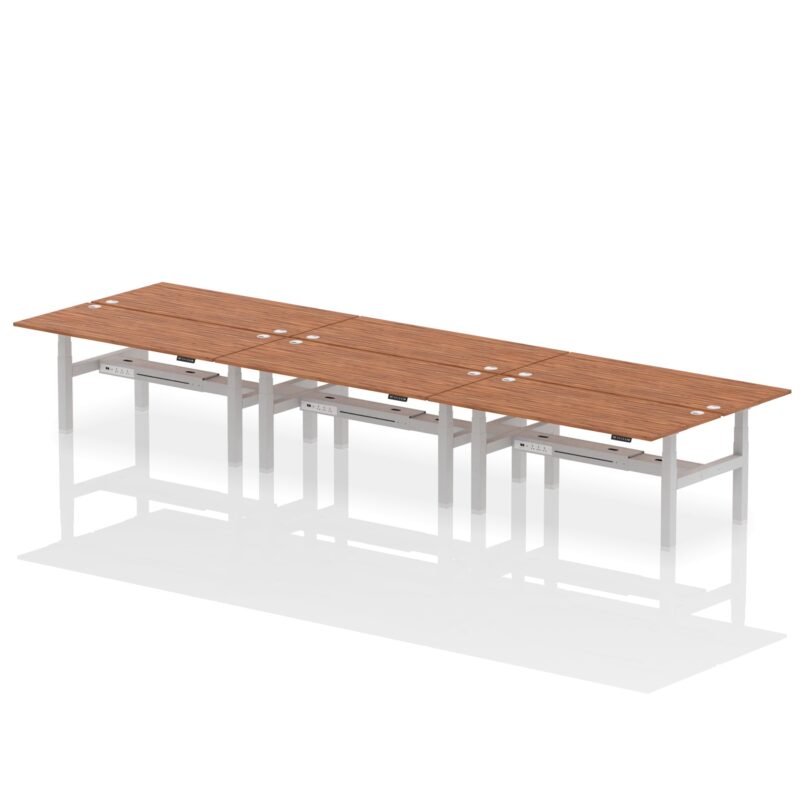 Air Back-to-Back Scalloped Edge Height Adjustable Bench Desk - 6 Person - Image 68