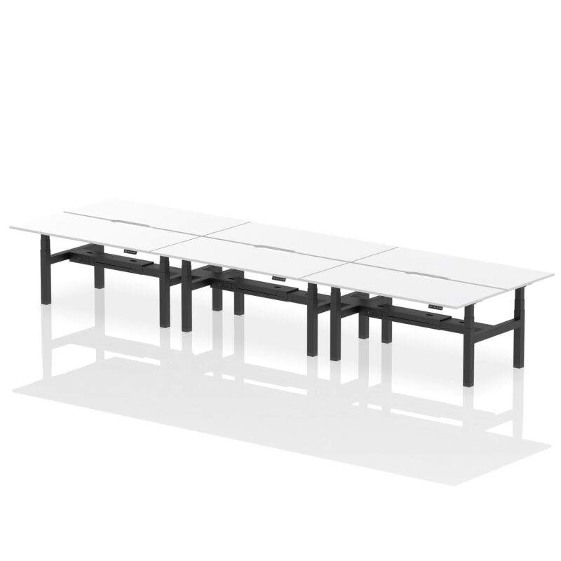 Air Back-to-Back Scalloped Edge Height Adjustable Bench Desk - 6 Person - Image 70