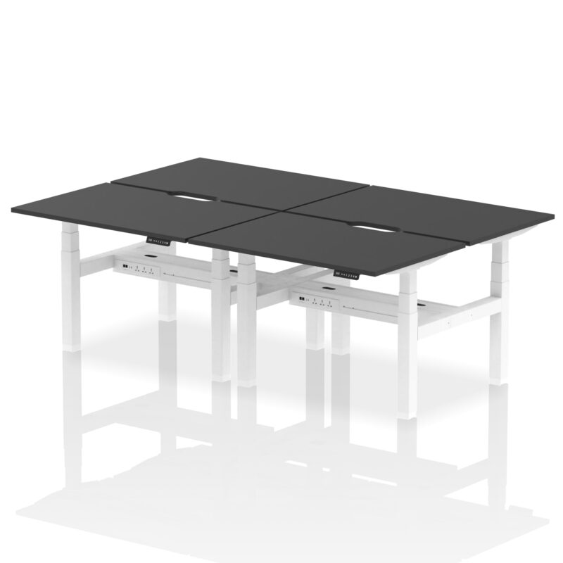Air Back-to-Back Scalloped Edge Height Adjustable Bench Desk - 4 Person - Image 75
