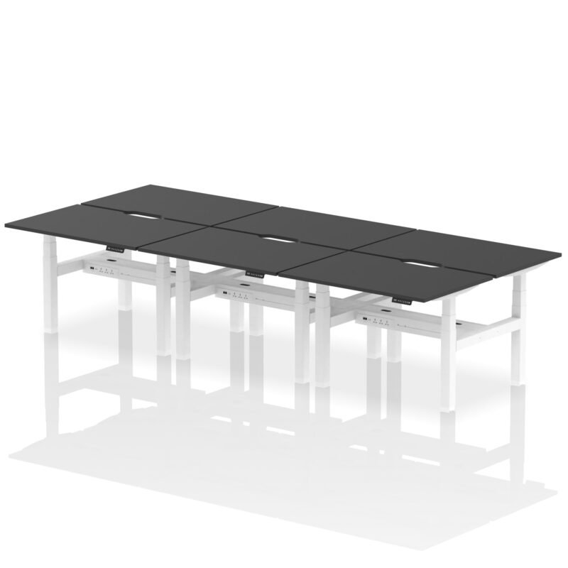 Air Back-to-Back Scalloped Edge Height Adjustable Bench Desk - 6 Person - Image 75