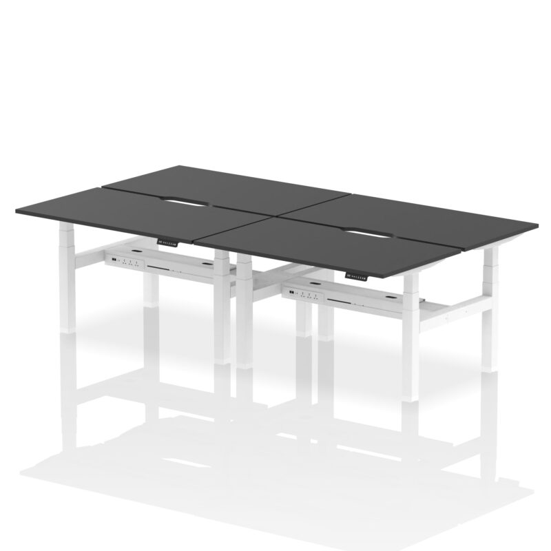 Air Back-to-Back Scalloped Edge Height Adjustable Bench Desk - 4 Person - Image 78