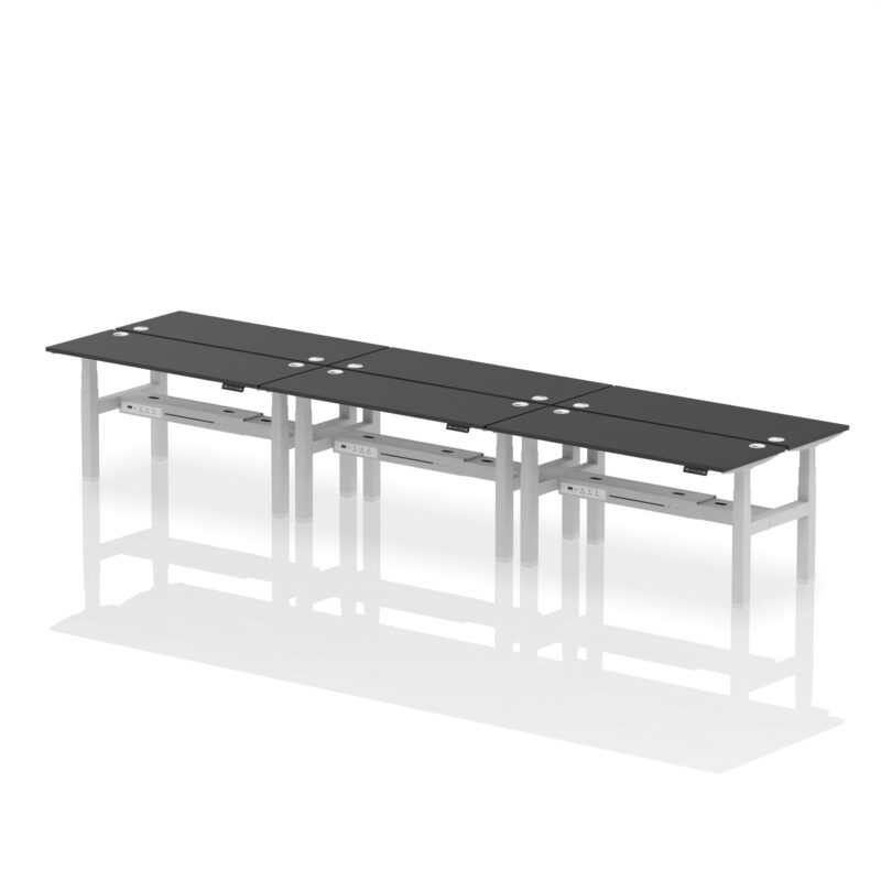 Air Back-to-Back Slimline Height Adjustable Bench Desk - 6 Person - Image 75