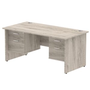Impulse 1600mm Panel End Straight Desk With Two Fixed Pedestal - Image 4