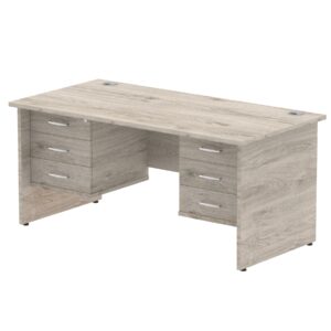 Impulse 1600mm Panel End Straight Desk With Two Fixed Pedestal - Image 5