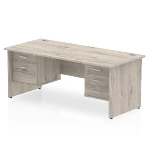 Impulse 1600mm Panel End Straight Desk With Two Fixed Pedestal - Image 7