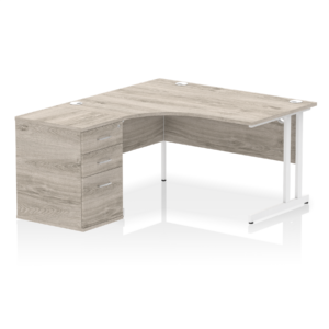 Impulse 1400mm Cantilever Left Crescent Desk Workstation - Image 5