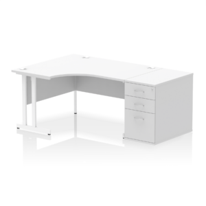 Impulse 1400mm Cantilever Left Crescent Desk Workstation - Image 38