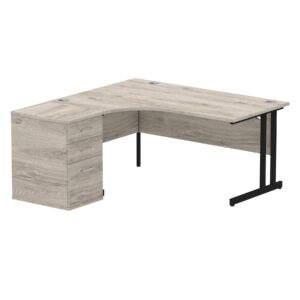 Impulse 1600mm Cantilever Left Crescent Desk Workstation - Image 6