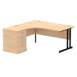 Impulse 1600mm Cantilever Left Crescent Desk Workstation - Image 10