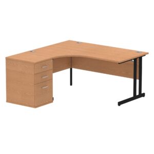 Impulse 1600mm Cantilever Left Crescent Desk Workstation - Image 14