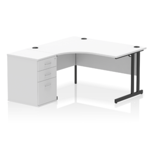 Impulse 1400mm Cantilever Left Crescent Desk Workstation - Image 18