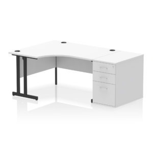 Impulse 1400mm Cantilever Left Crescent Desk Workstation - Image 39