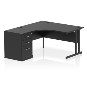 Impulse 1400mm Cantilever Left Crescent Desk Workstation - Image 19