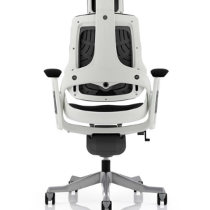 Zure High Back White Shell Executive Office Chair with Arms - Image 3