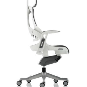 Zure High Back White Shell Executive Office Chair with Arms - Image 8