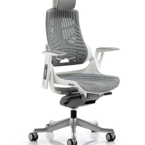 Zure High Back White Shell Executive Office Chair with Arms - Image 9
