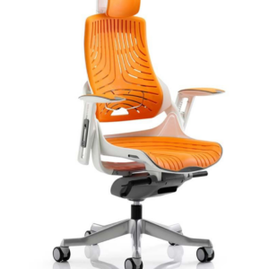 Zure High Back White Shell Executive Office Chair with Arms - Image 13