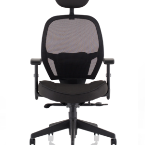 Denver High Mesh Back Black Task Operator Office Chair with Arms - Image 2