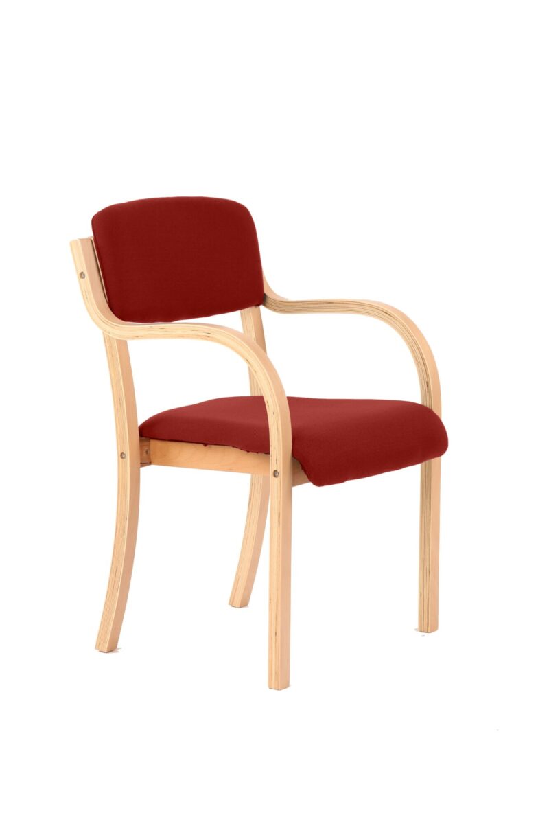 Madrid Wooden Frame Visitor Chair with Arms - Image 16