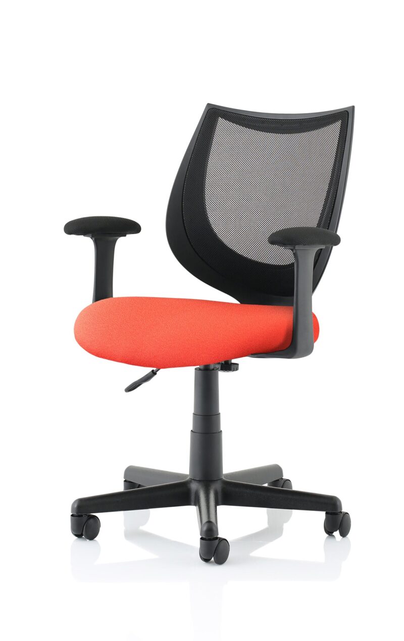 Camden Medium Back Black Mesh Task Operator Office Chair With Arms - Image 12
