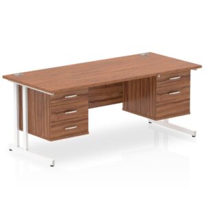 Impulse 1800mm Cantilever Straight Desk With Two Fixed Pedestal - Image 13